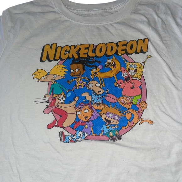 Nickelodeon Graphic T-Shirt Men’s Size 2XL White Nickelodeon Cartoon Characters - Picture 2 of 3
